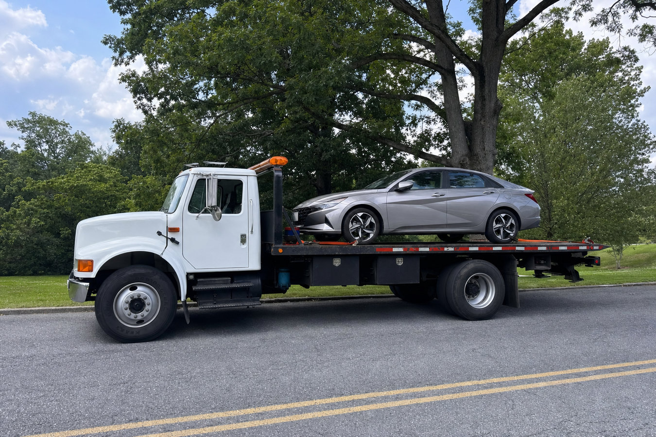 Flatbed towing